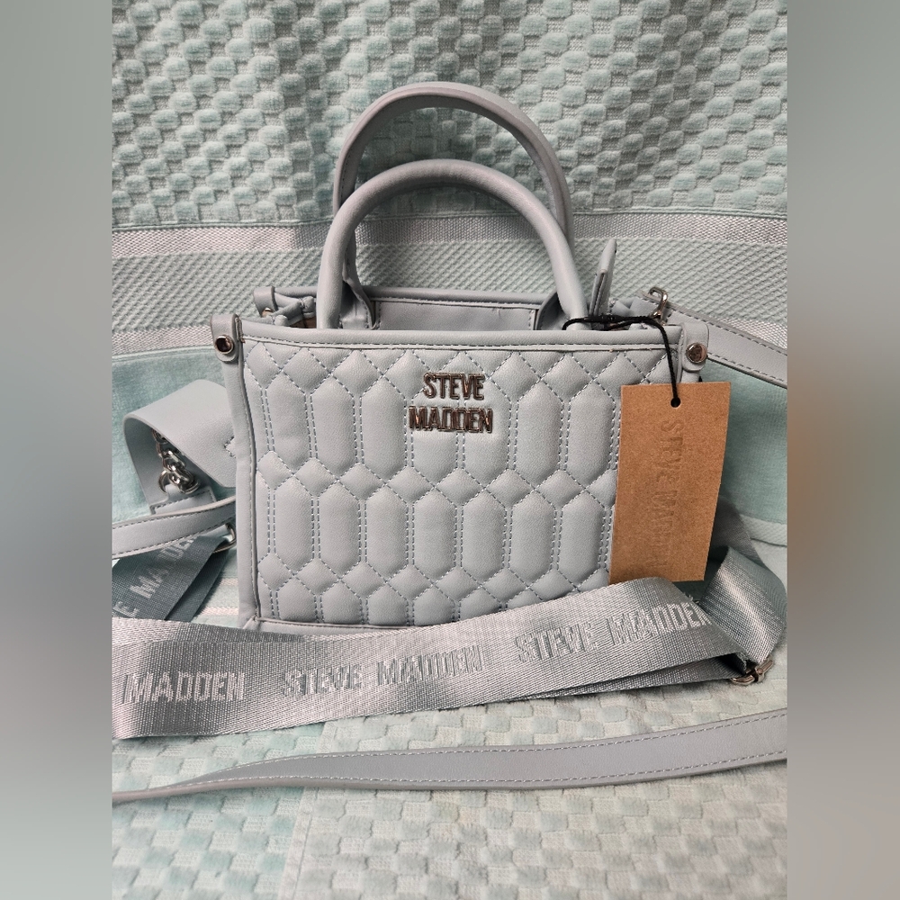 Steve Madden Quilted Light Blue Handbag NWT